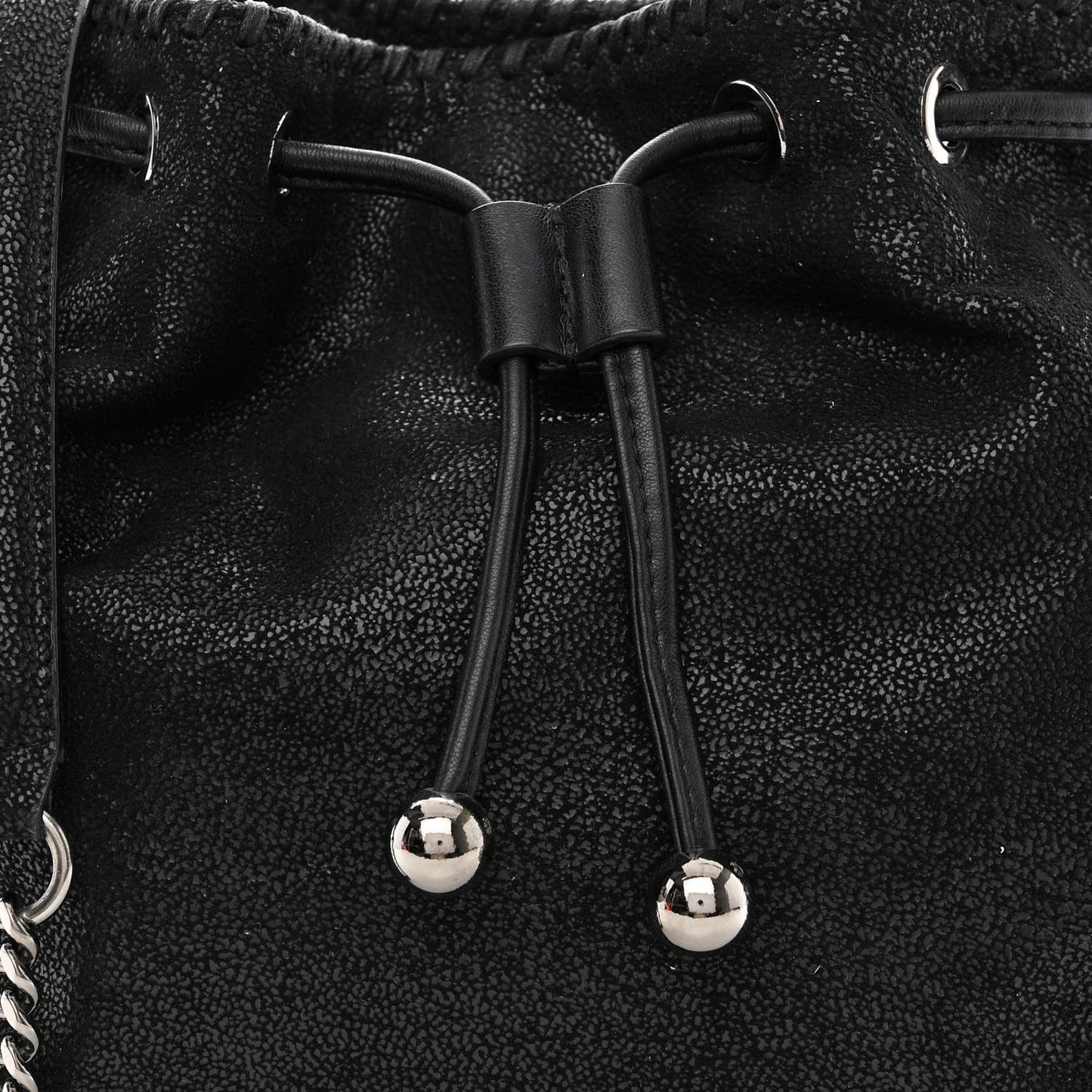 Shaggy Deer Small Falabella Bucket Bag Black