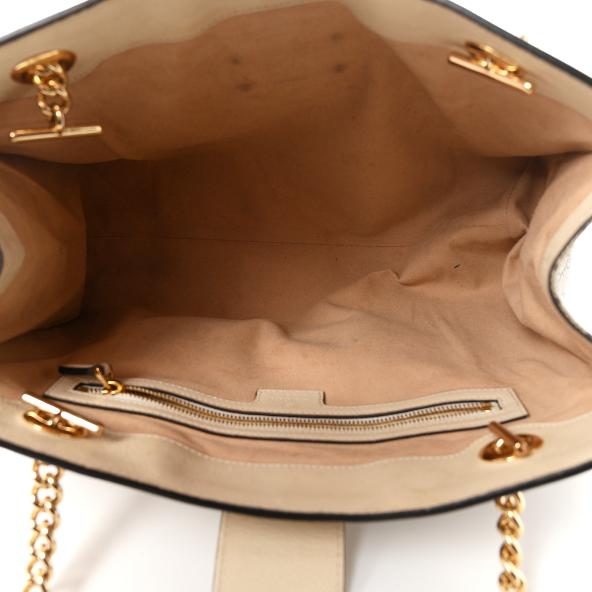 GG Supreme Monogram Medium Padlock Tote White