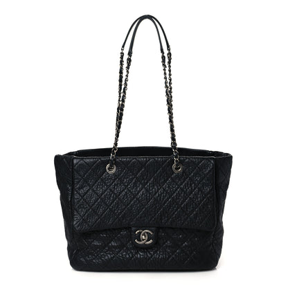 Chanel Crumpled Lambskin Quilted Large Tote Black 1 of 9