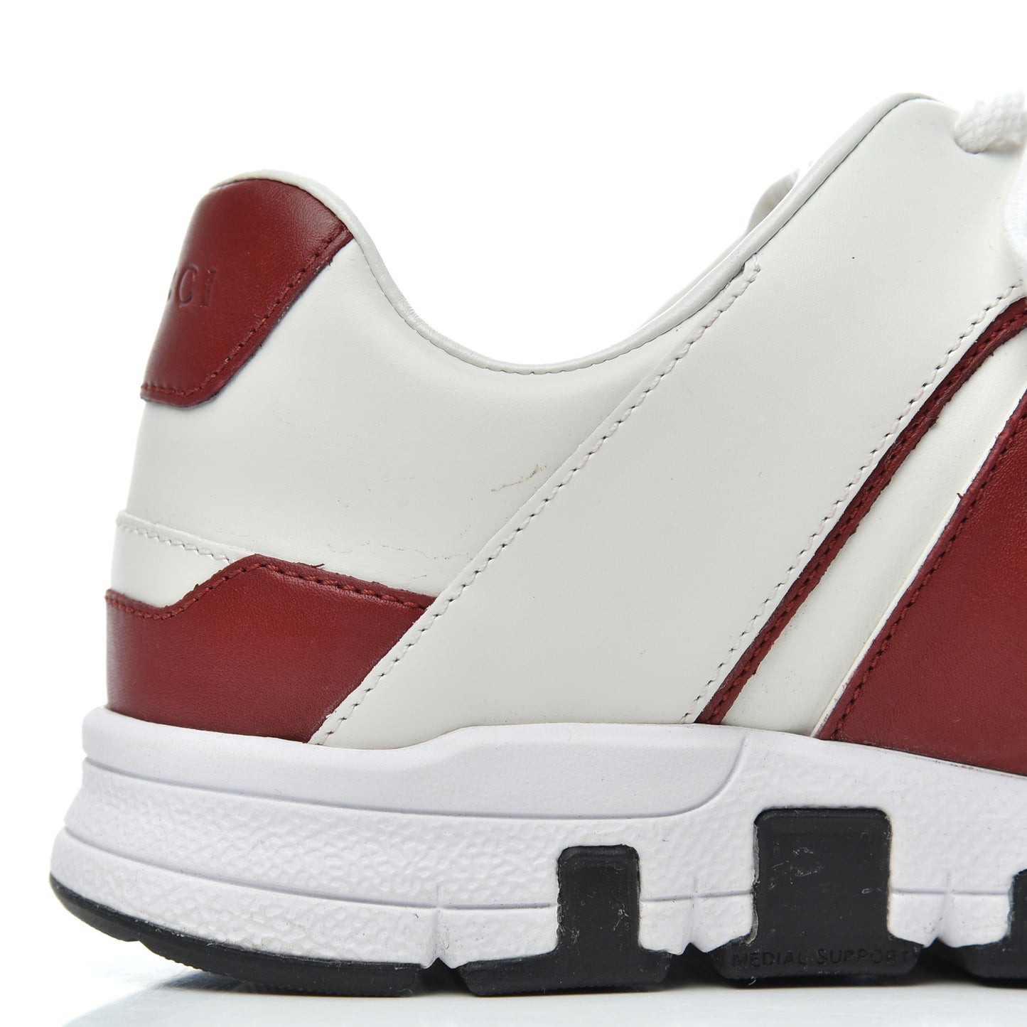 Calfskin Womens Interlocking G Sneakers 37 White Rosso