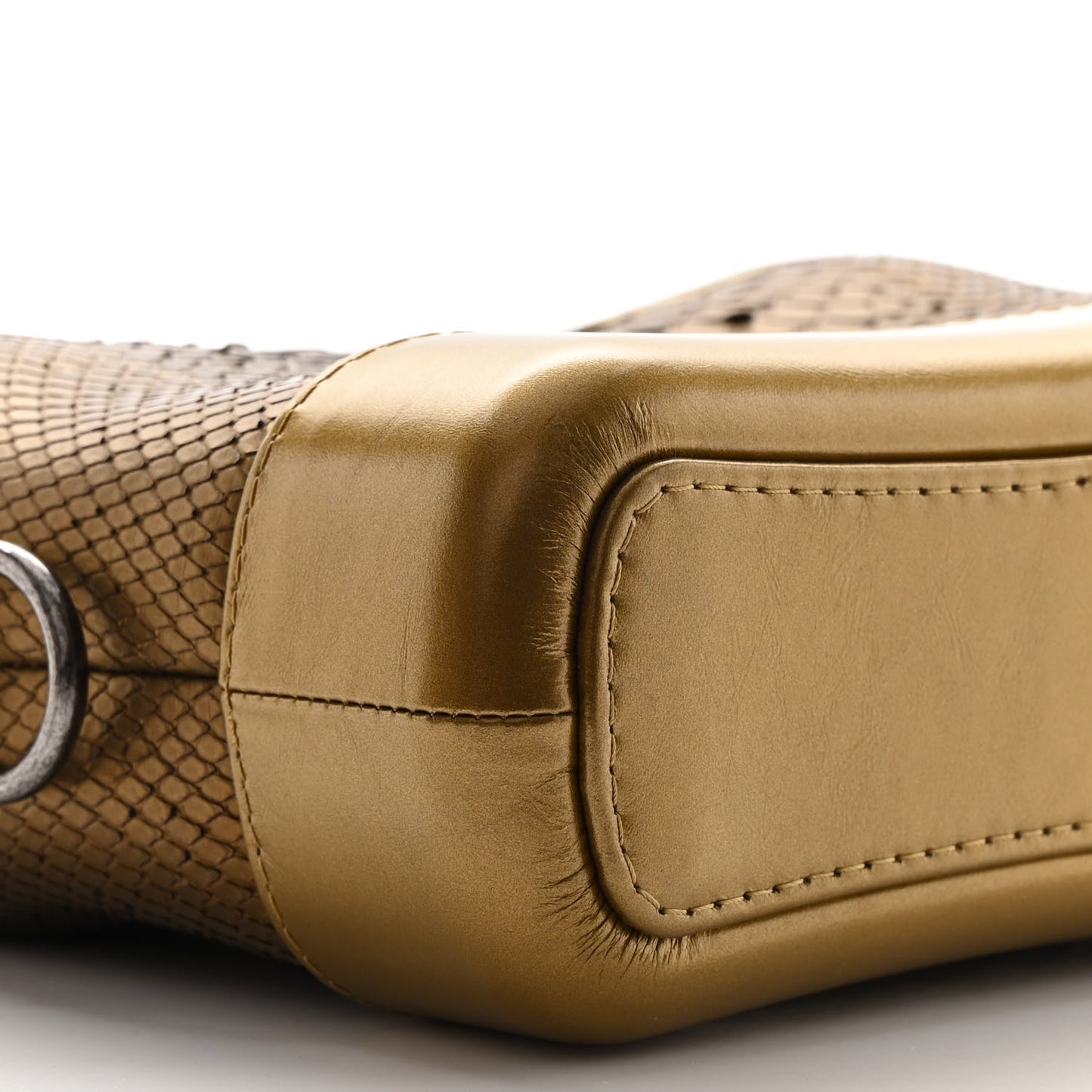 Metallic Snakeskin Small Gabrielle Hobo Gold