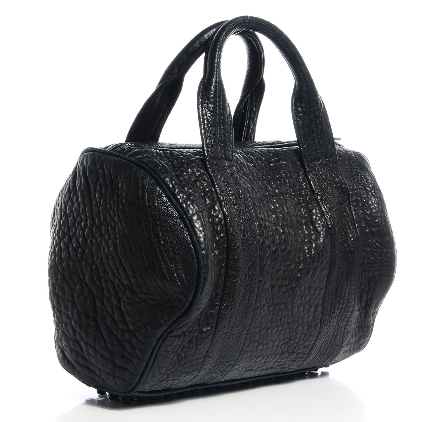Pebbled Lambskin Rocco Black with Black Hardware