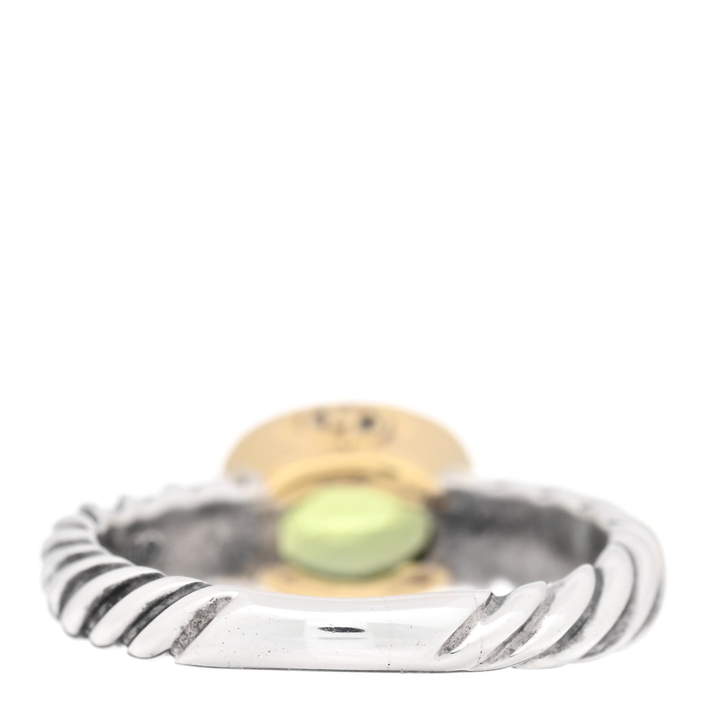Sterling Silver 18K Yellow Gold Peridot Noblesse Ring 51 5.75