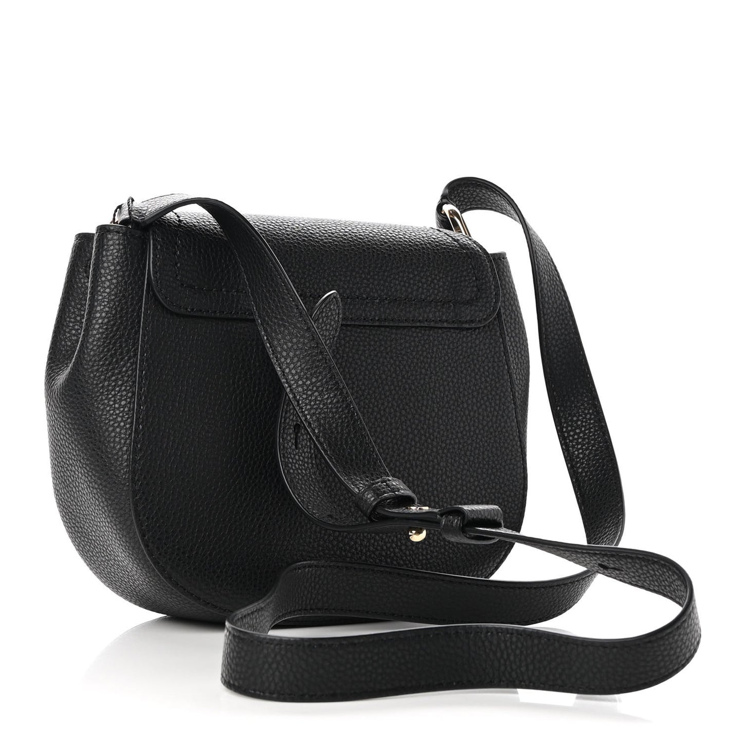 Pebbled Calfskin Maverick Saddle Bag Black