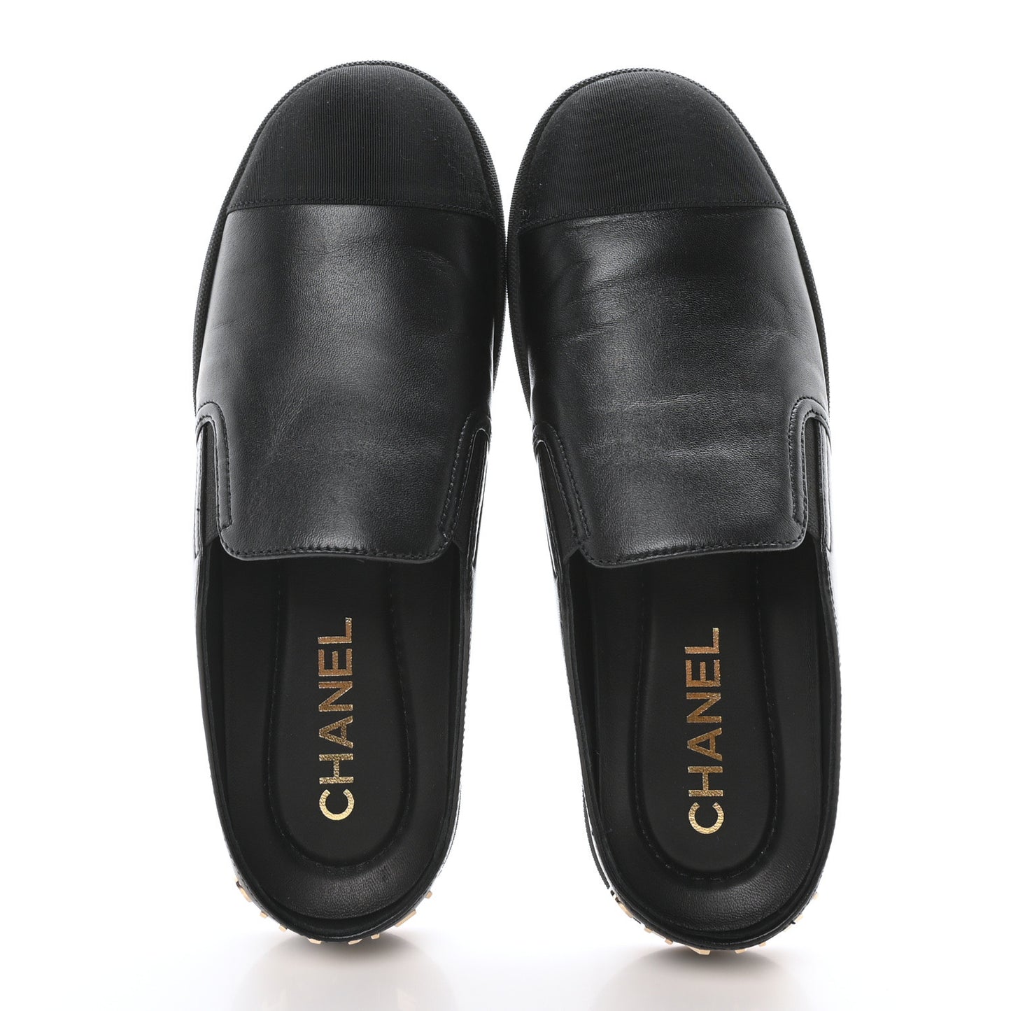 Lambskin Grosgrain Cap Toe Sneaker Mules 36 Black