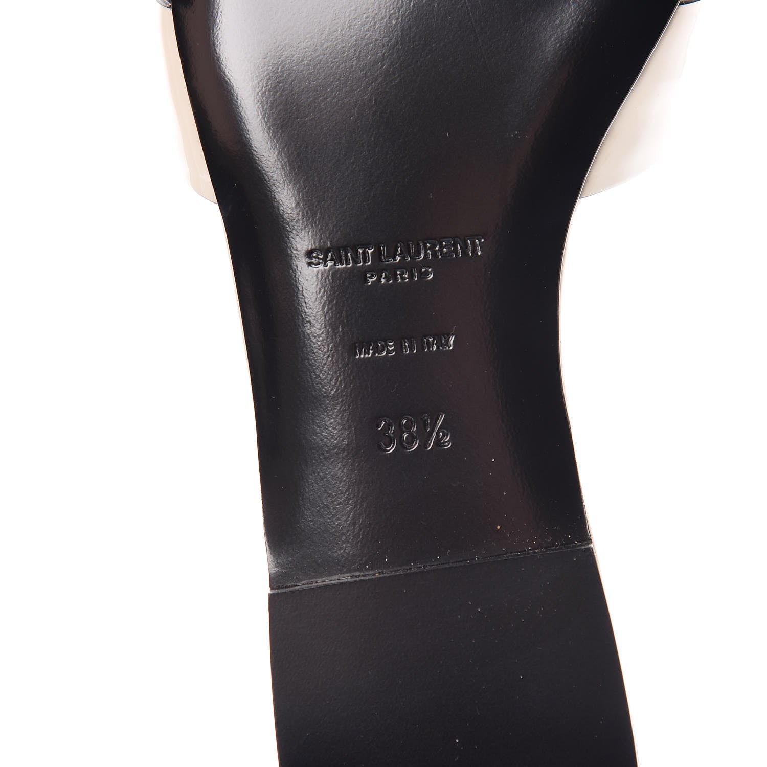 Saint Laurent Patent Calfskin Nu Pied 05 Slide Sandals 38.5 Off White 6 of 9