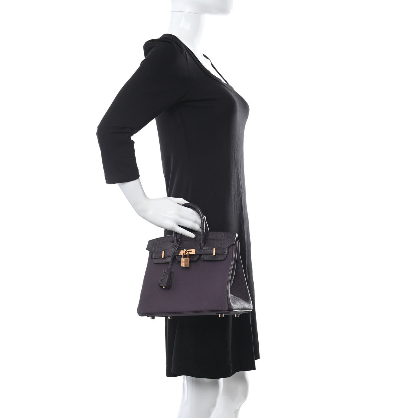 Togo Matte Alligator Birkin Touch 25 Raisin