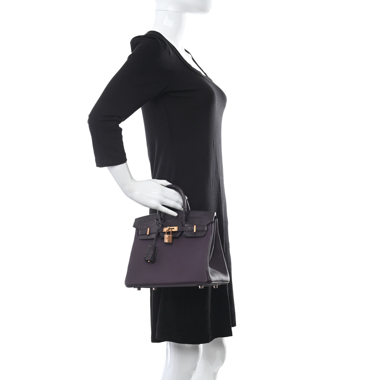Hermes Togo Matte Alligator Birkin Touch 25 Raisin 2 of 11