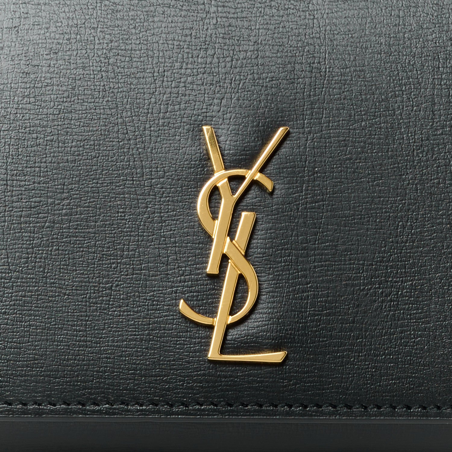 Saint Laurent Grained Calfskin Monogram Phone Holder Crossbody Black 8 of 12