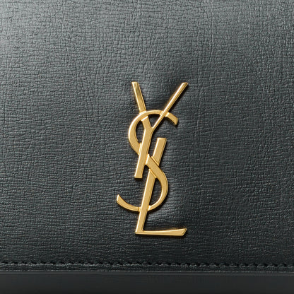 Saint Laurent Grained Calfskin Monogram Phone Holder Crossbody Black 8 of 12