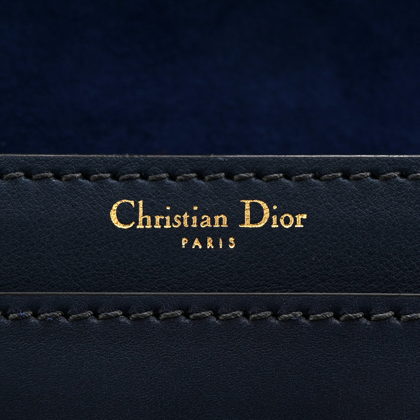 Calfskin J'Adior Chain Flap Bag Navy Blue