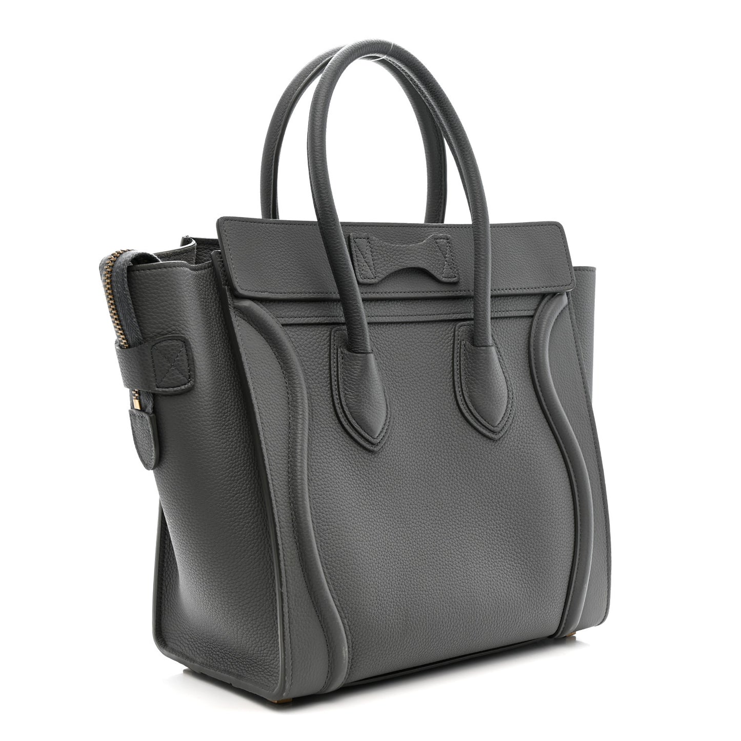 Baby Drummed Calfskin Micro Luggage Kohl