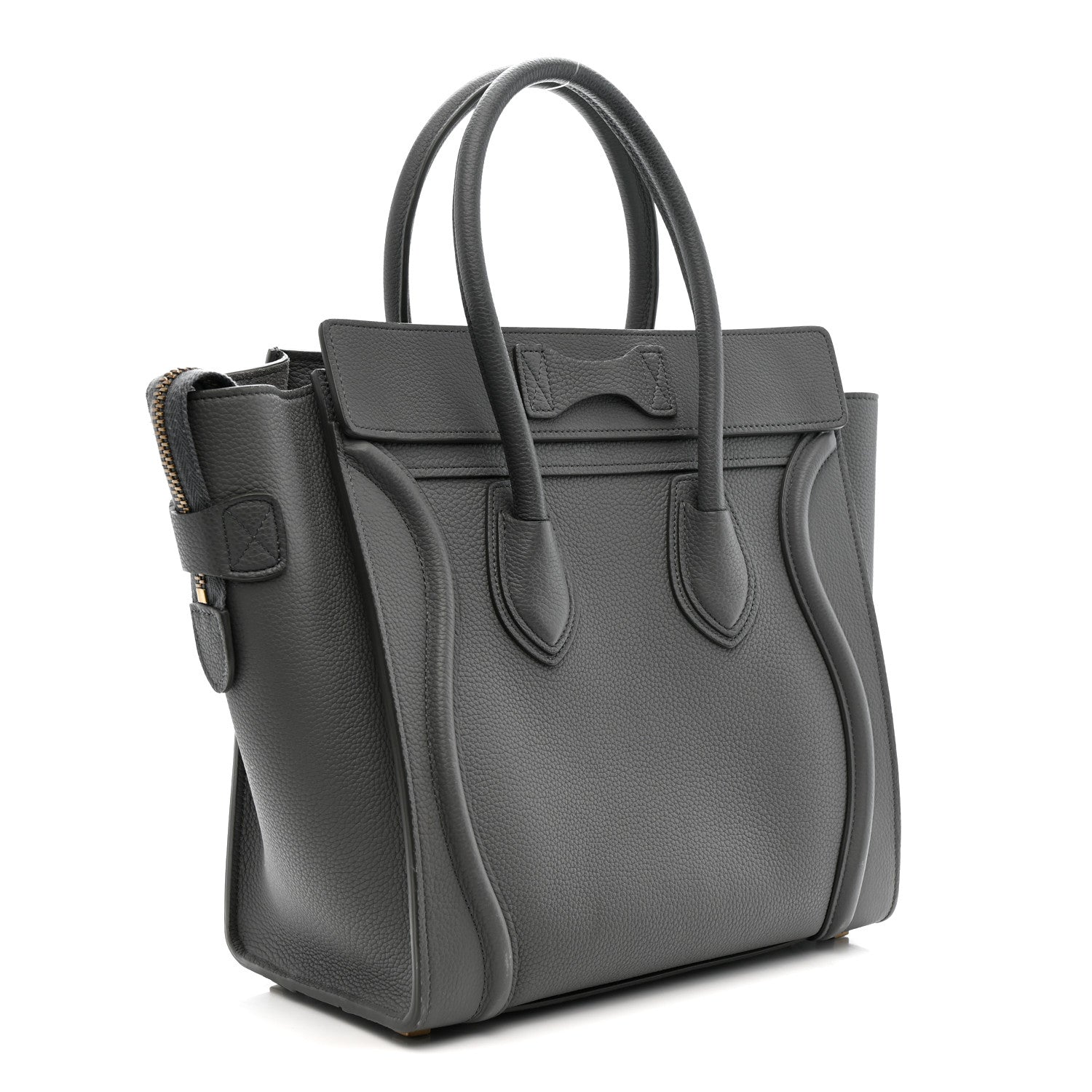 Celine Baby Drummed Calfskin Micro Luggage Kohl 3 of 16