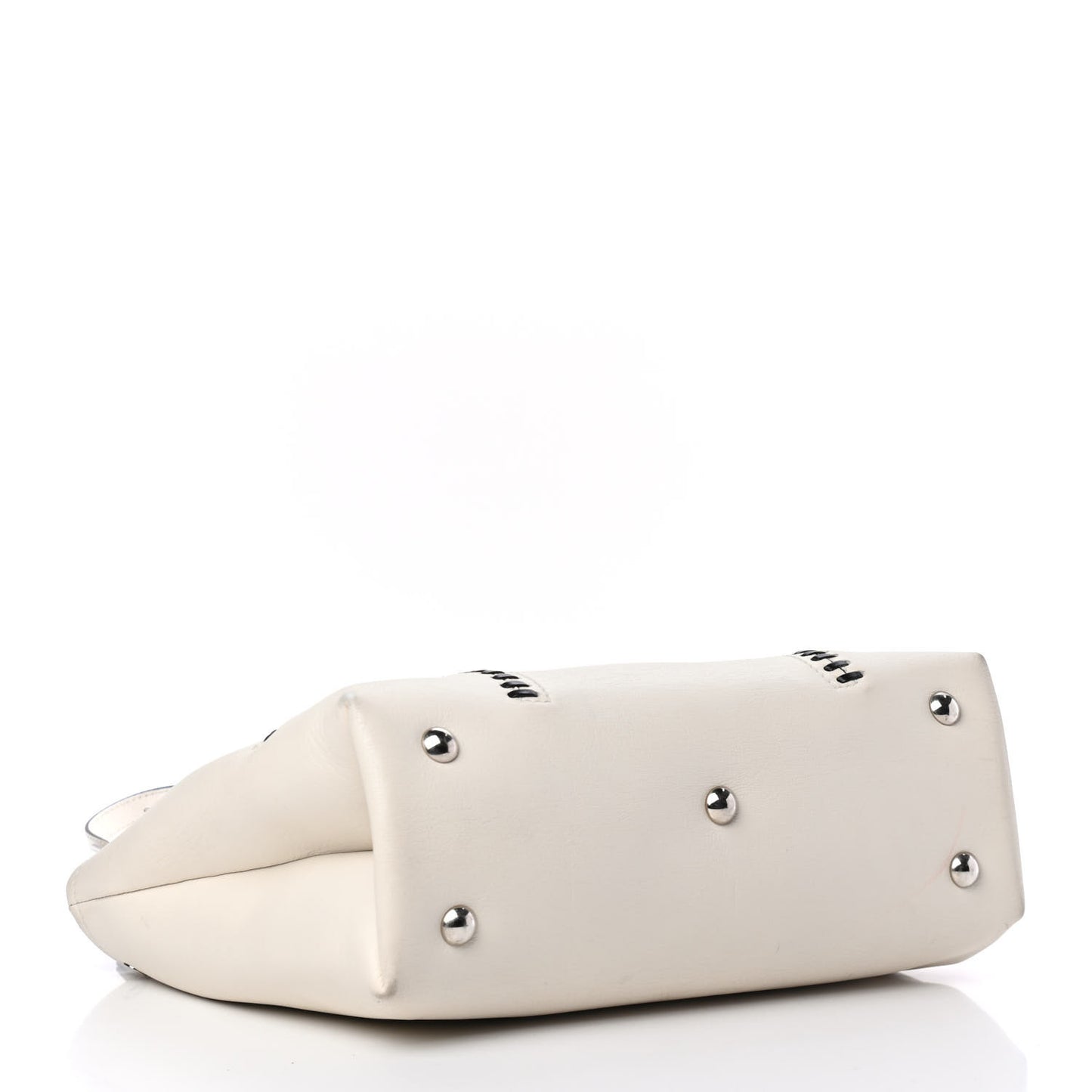 Calfskin Whipstitch Folk Tote White