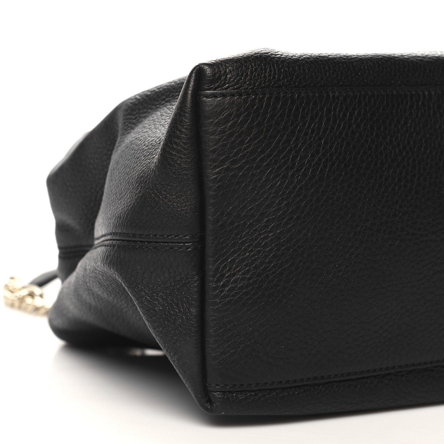 Gucci Pebbled Calfskin Medium Soho Chain Shoulder Bag Black 9 of 10