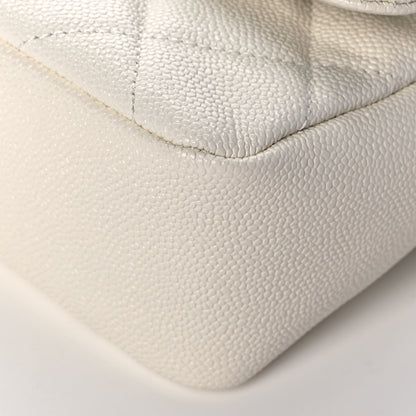 Chanel Shiny Caviar Quilted Small Chain Melody Flap White 10 of 12