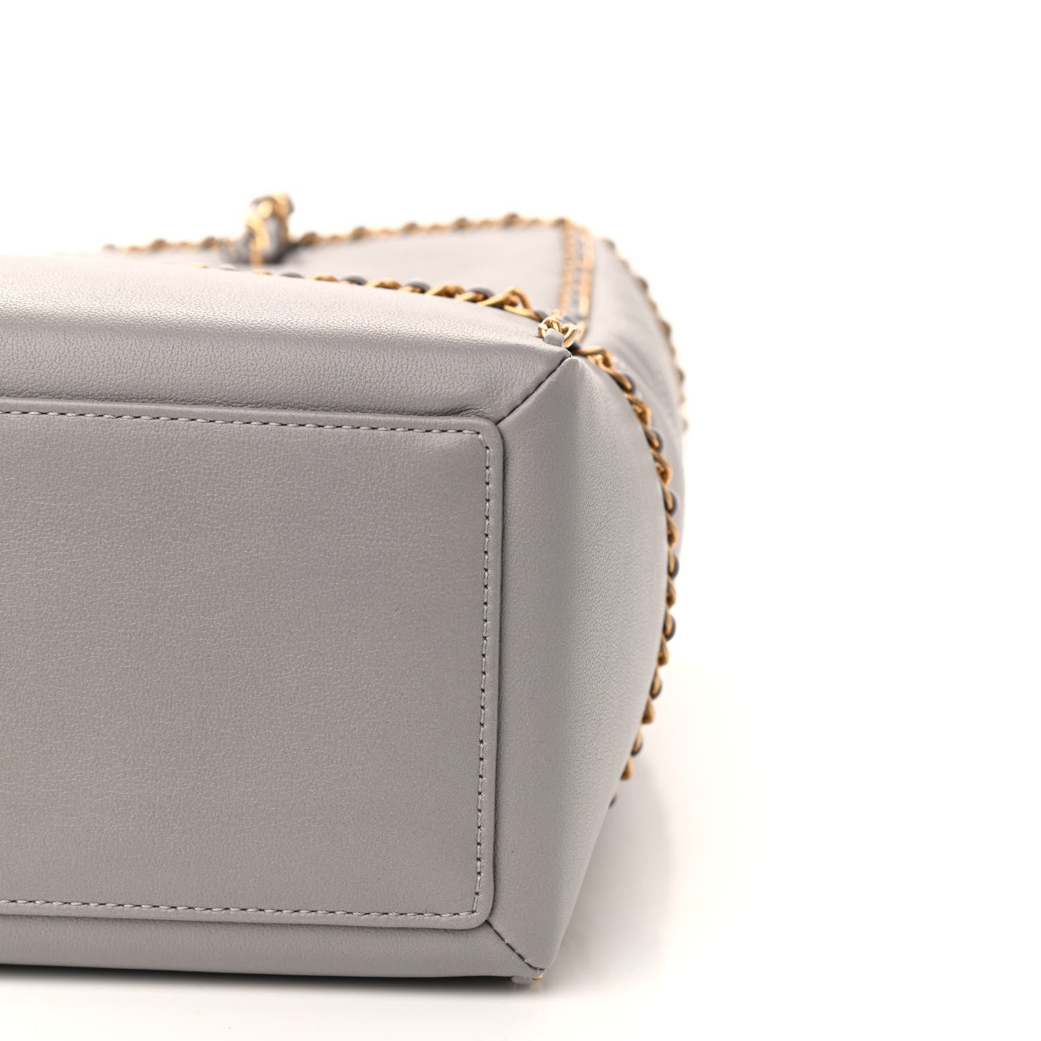 Chanel Calfskin Quilted Chain Lines Shopping Tote Grey 9 of 9