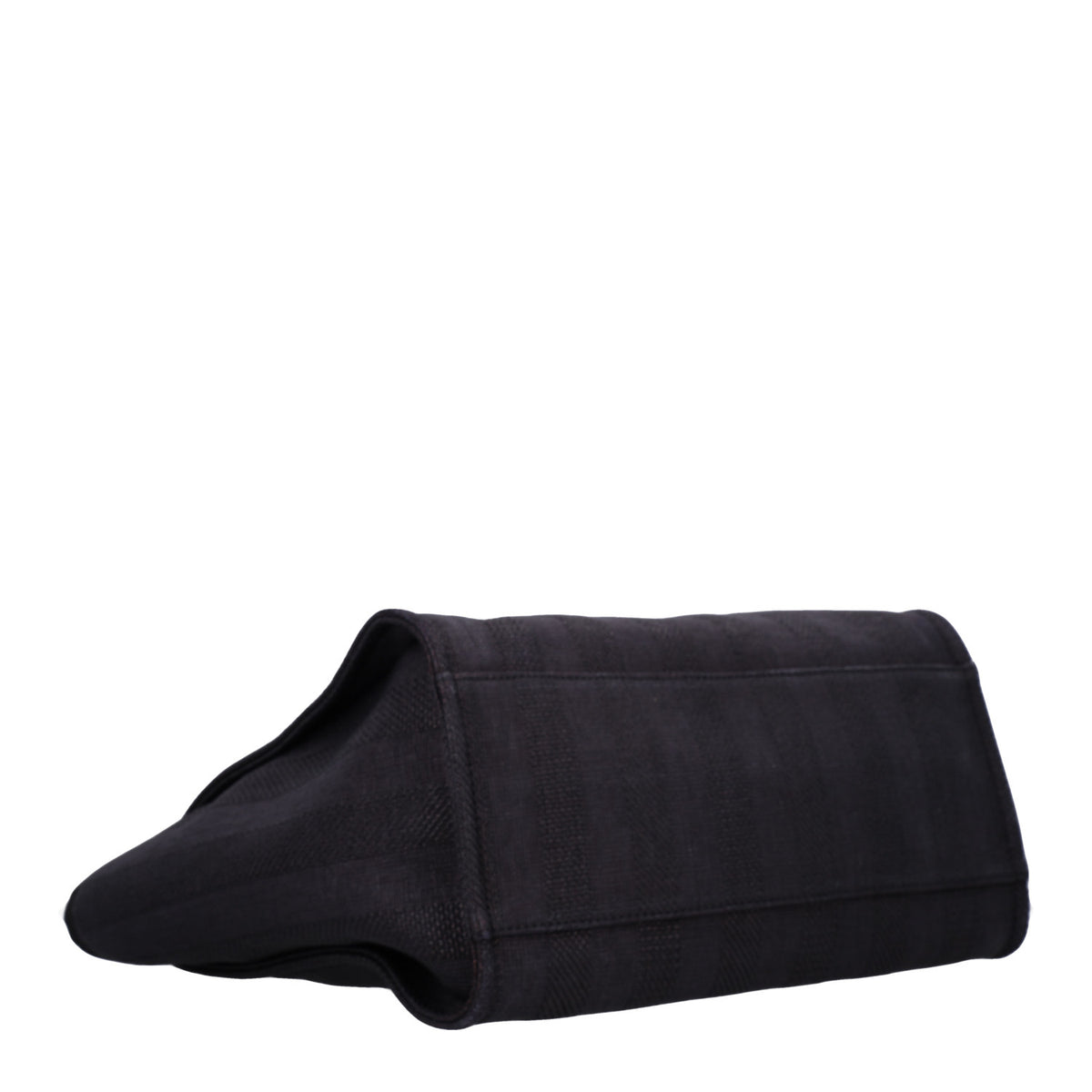 Mixed Fibers Calfskin Striped Medium Deauville Tote Black