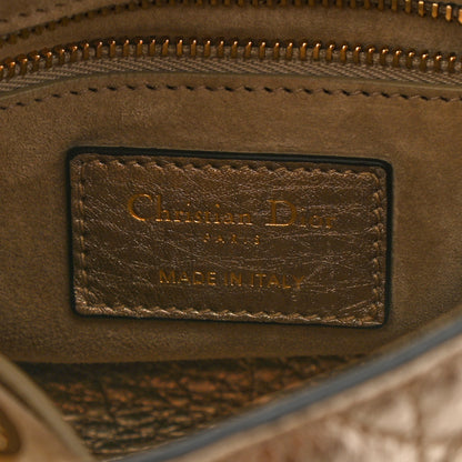 Christian Dior Metallic Grained Calfskin Cannage Mini Supple Lady Dior Pale Gold 5 of 6