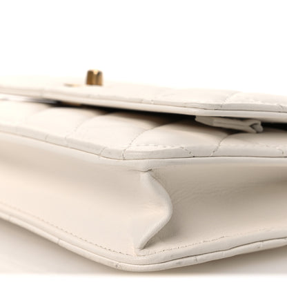 Chanel Lambskin Quilted CC Pearl Crush Wallet on Chain WOC White 11 of 14