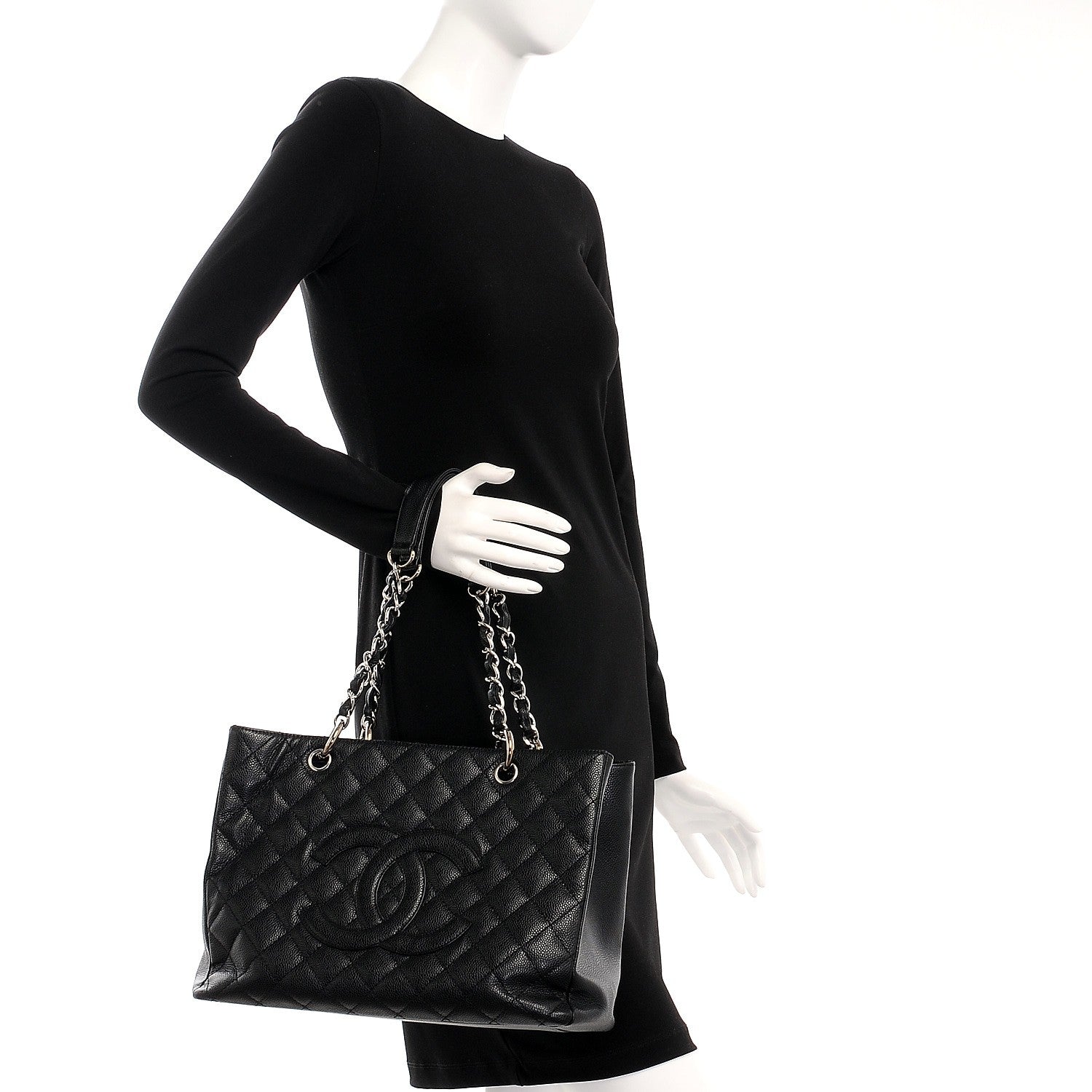 Chanel Caviar Quilted Grand Shopping Tote GST Black 2 of 8