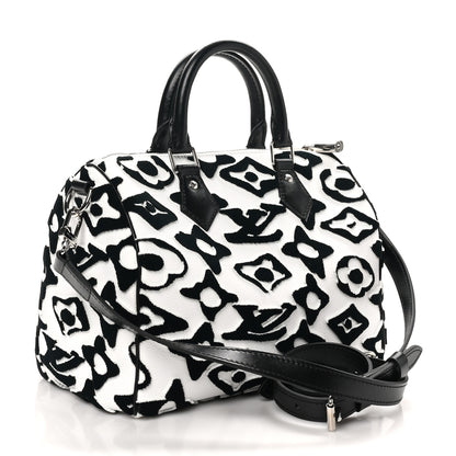 Louis Vuitton X UF Tufted Monogram Speedy Bandouliere 25 White Black 3 of 9