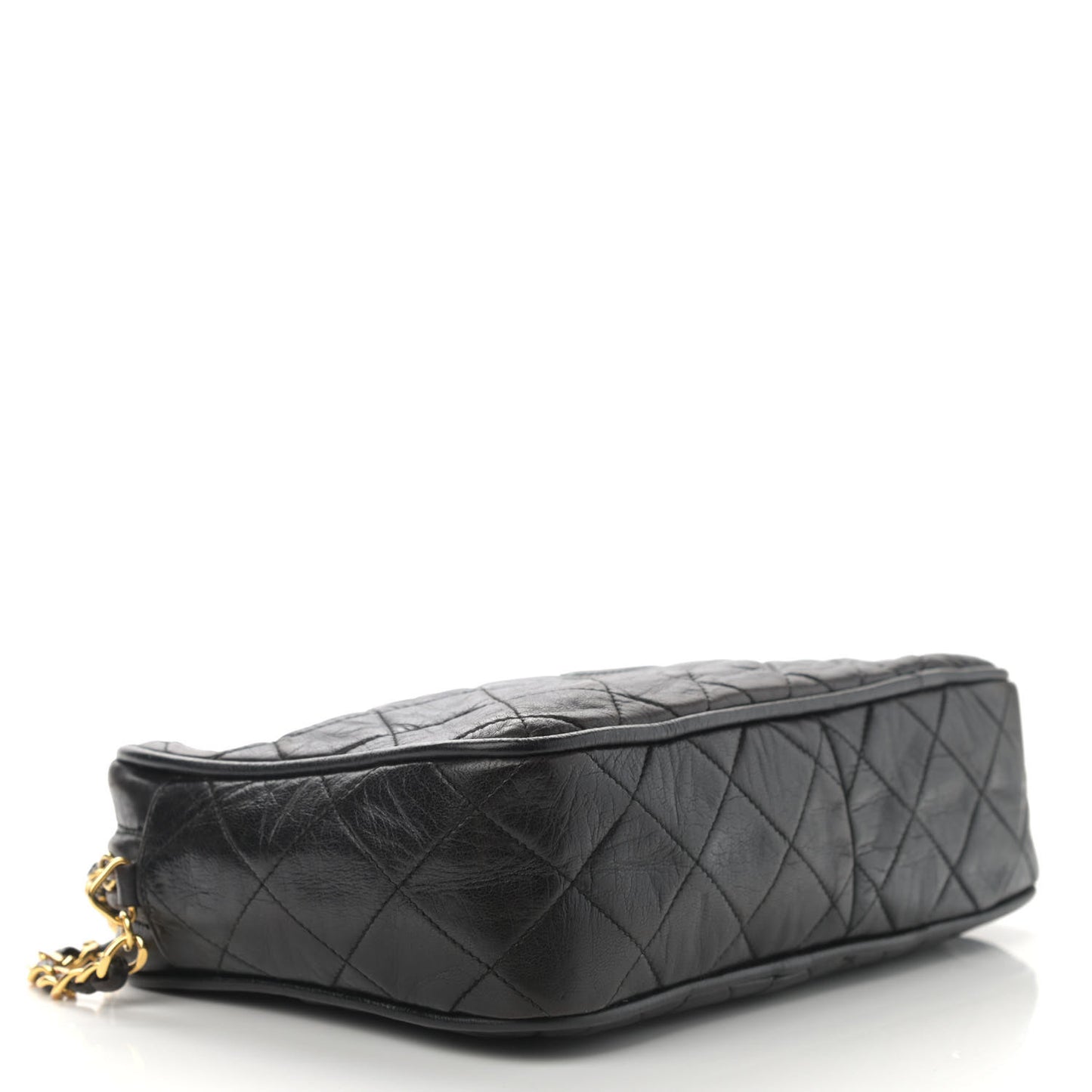 Lambskin Quilted CC Tassel Camera Case Black