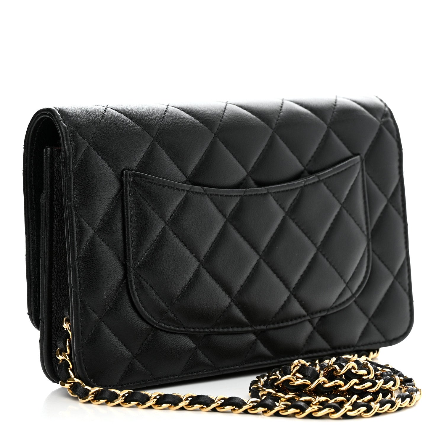 Chanel Lambskin Quilted Wallet On Chain WOC Black 3 of 12