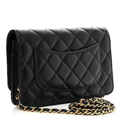 Chanel Lambskin Quilted Wallet On Chain WOC Black 3 of 12