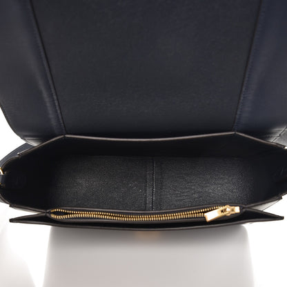 Celine Shiny Smooth Calfskin Medium Frame Shoulder Bag Black Navy 5 of 7