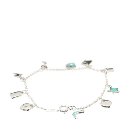Tiffany Sterling Silver Enamel Love Notes Charm Bracelet Blue 3 of 5