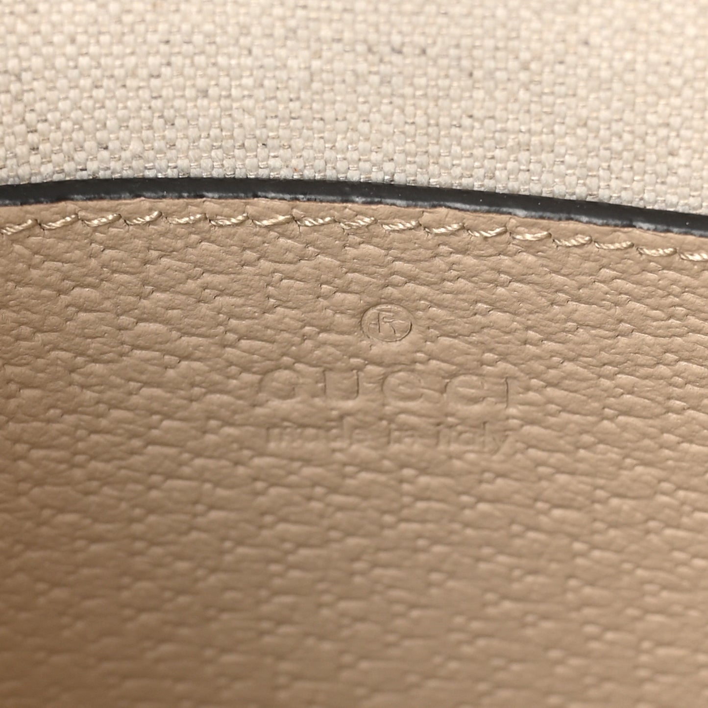 GG Supreme Monogram Textured Dollar Calfskin Mini Horsebit 1955 Top Handle Bag Beige Mystic White Oatmeal