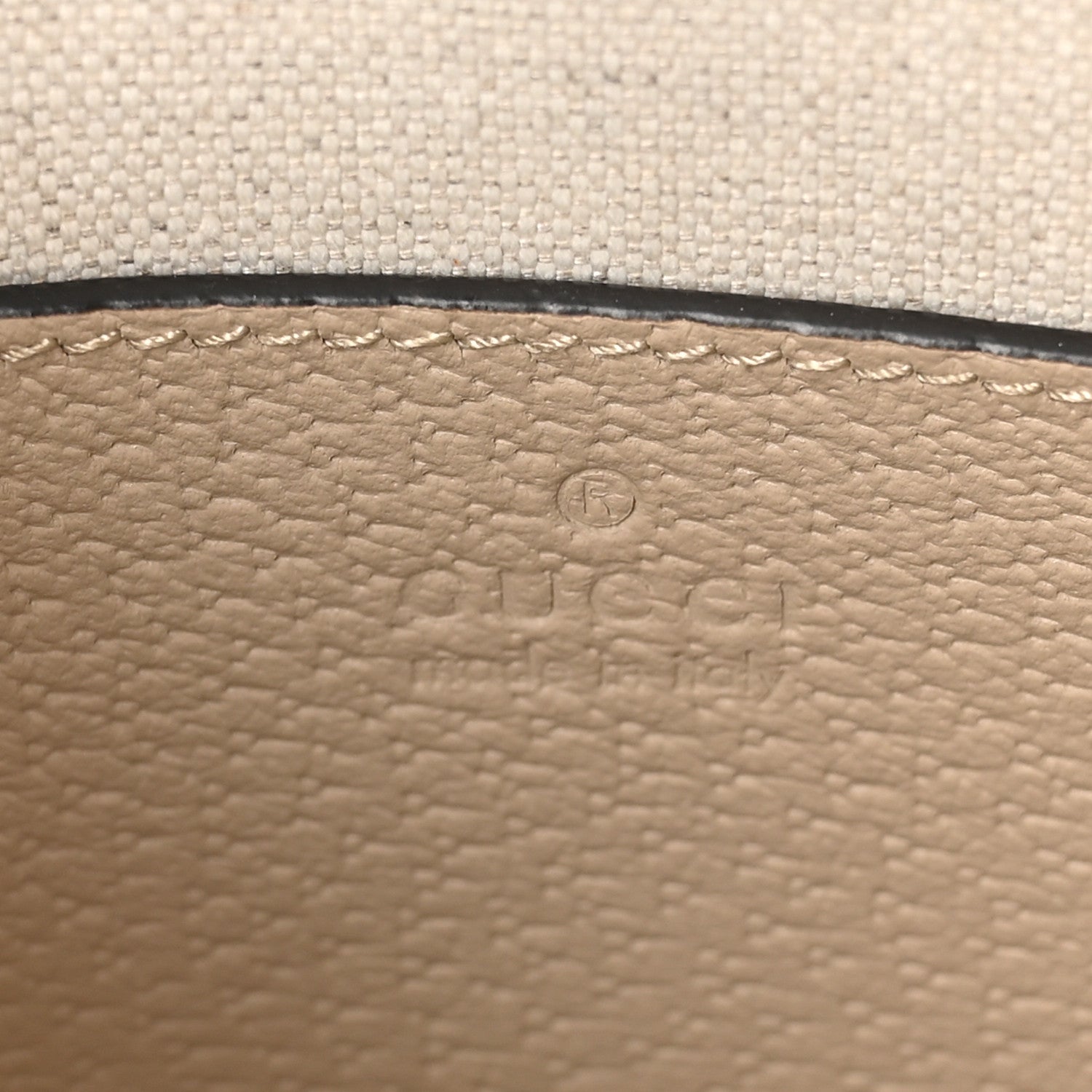 Gucci GG Supreme Monogram Textured Dollar Calfskin Mini Horsebit 1955 Top Handle Bag Beige Mystic White Oatmeal 6 of 10