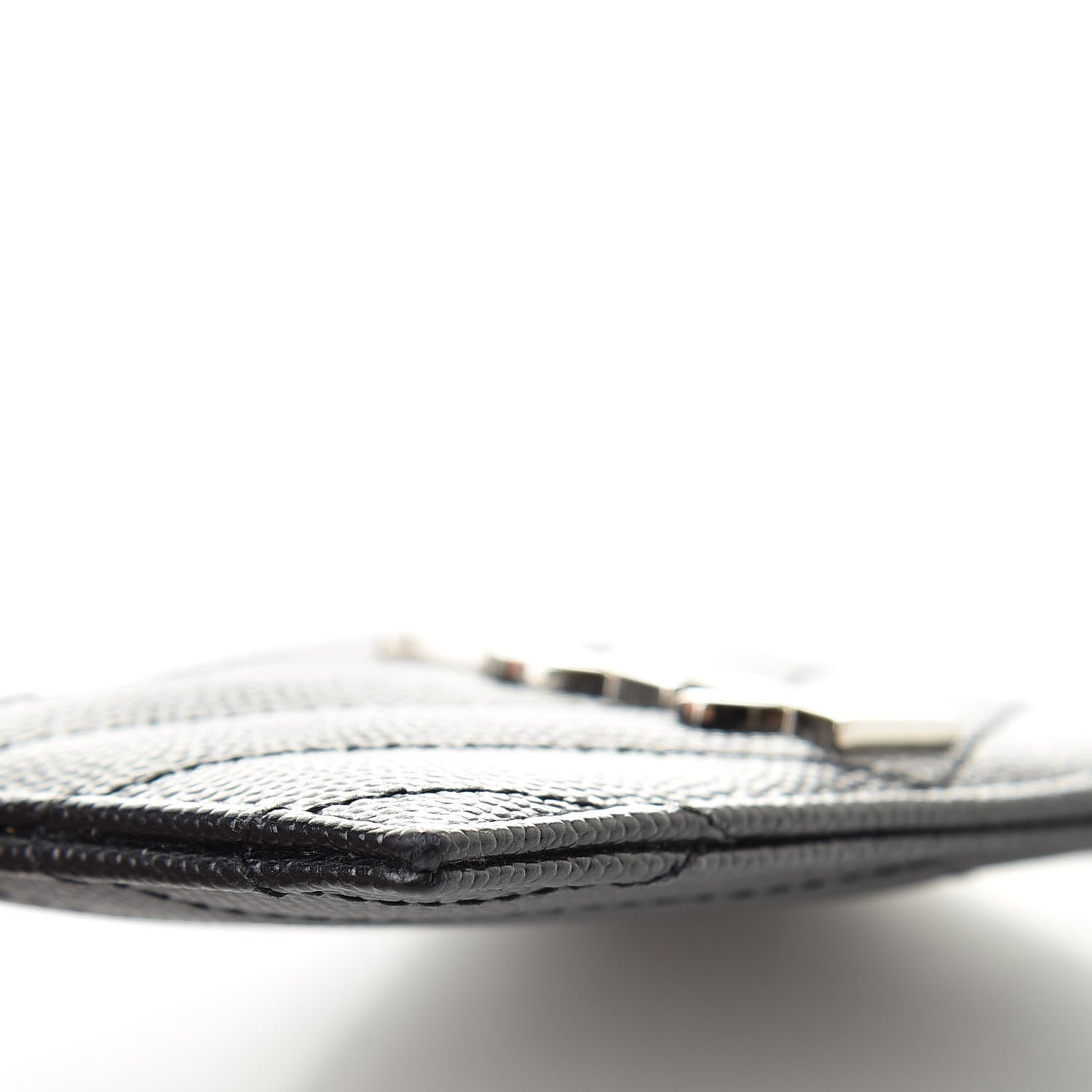 Saint Laurent Grain De Poudre Matelasse Chevron Monogram Credit Card Case Black 8 of 12