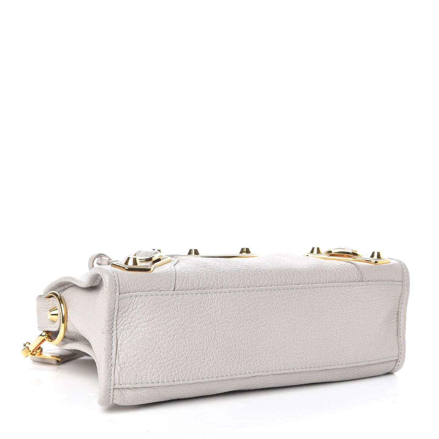 Chevre Gold Metallic Edge Hardware Mini City Gris Clair Gris Perle
