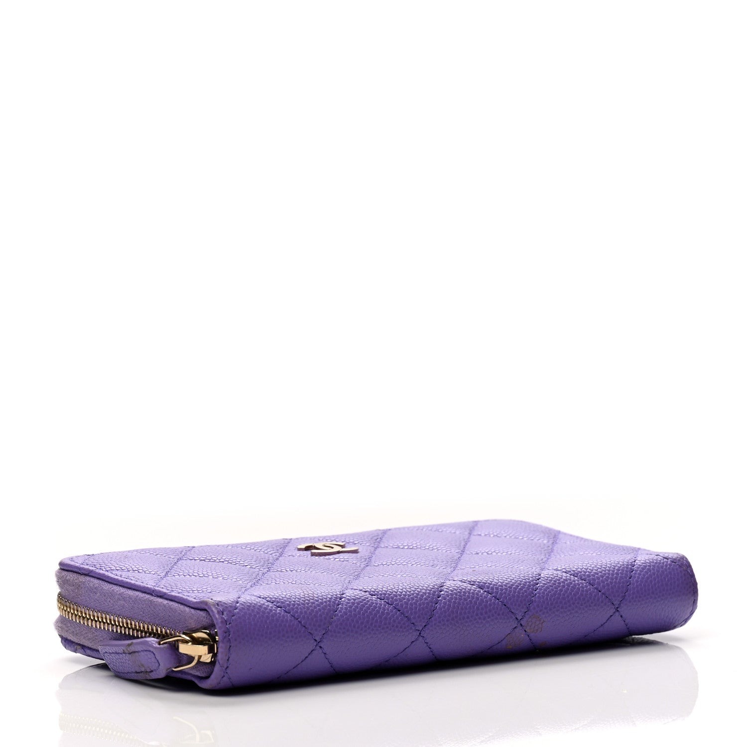 Chanel Caviar Quilted Medium Zip Around Wallet Purple 4 of 8