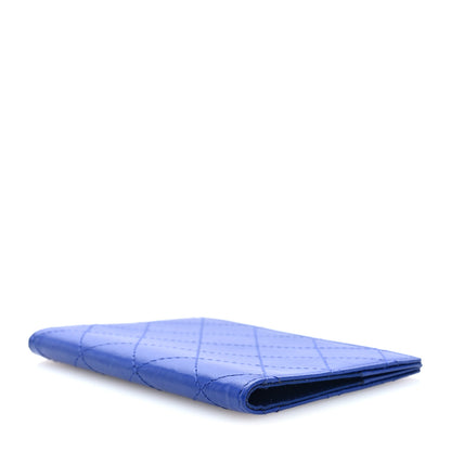 Chanel Calfskin Quilted Travel Wallet Passport Insert Blue 4 of 6