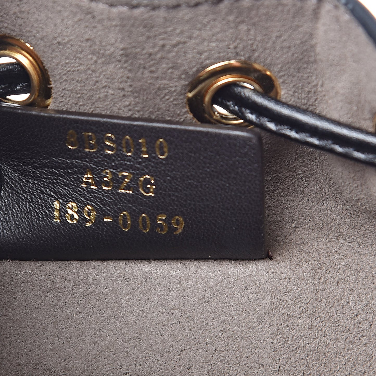 Vitello Liberty F is Fendi Bi-Color FF 1974 Embossed Mini Mon Tresor Bucket Bag Maya Black