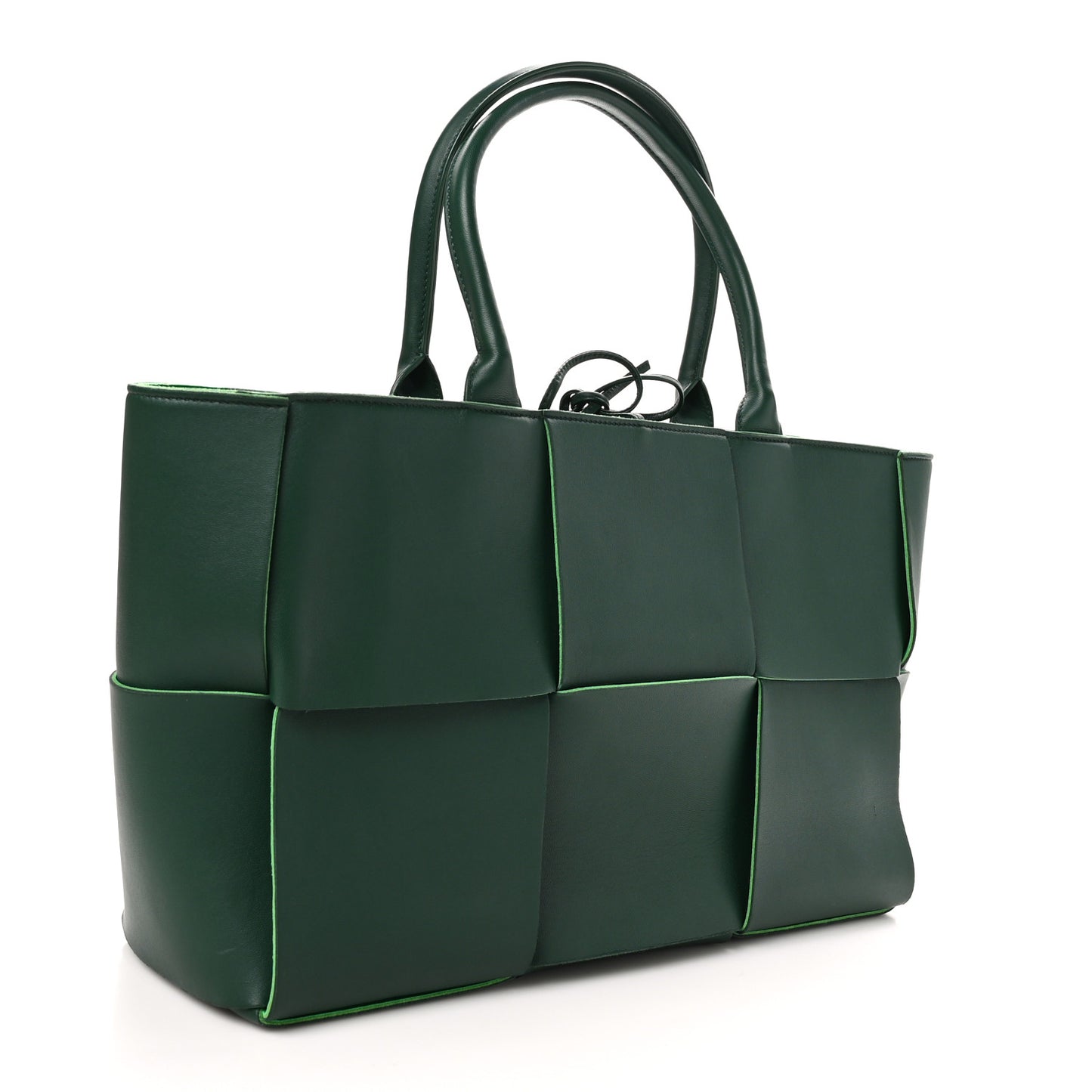 Calfskin Maxi Intrecciato Medium Arco Tote Raintree