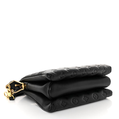 Louis Vuitton Lambskin Embossed Monogram Coussin PM Black 4 of 13