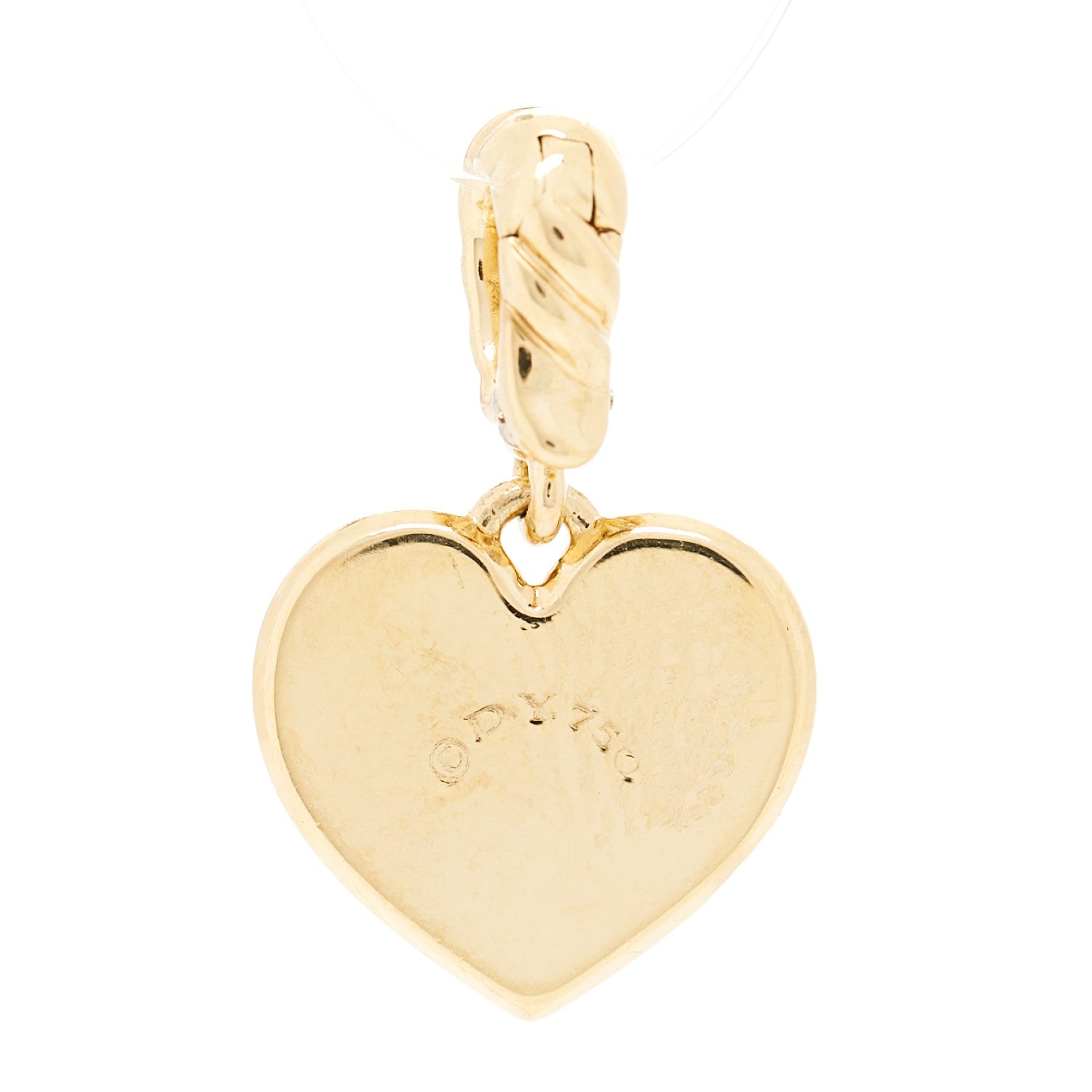 David Yurman 18K Yellow Gold Diamond Compass Heart Pendant 3 of 3