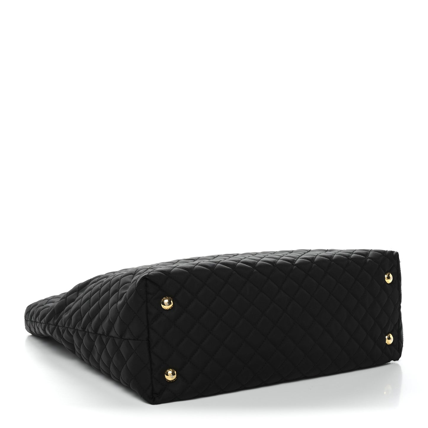 Tessuto Nylon Quilted Shopping Tote Black