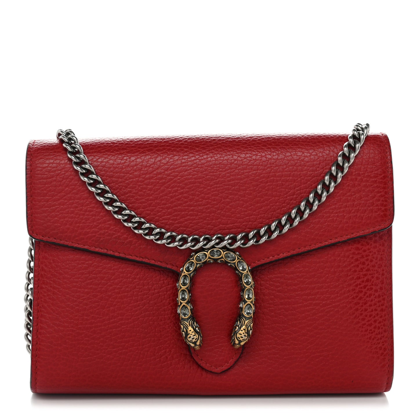 Calfskin Mini Dionysus Chain Wallet Hibiscus Red