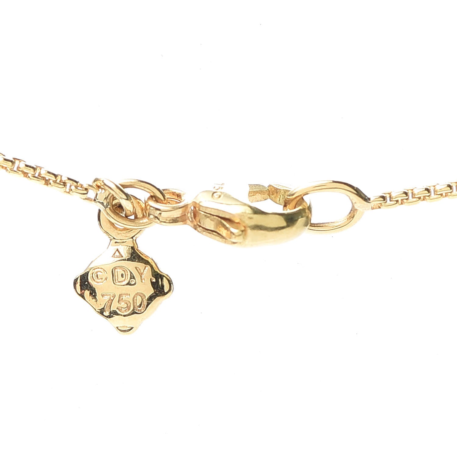 David Yurman 18K Yellow Gold Black Onyx Rio Rondelle Short Station Necklace 4 of 5