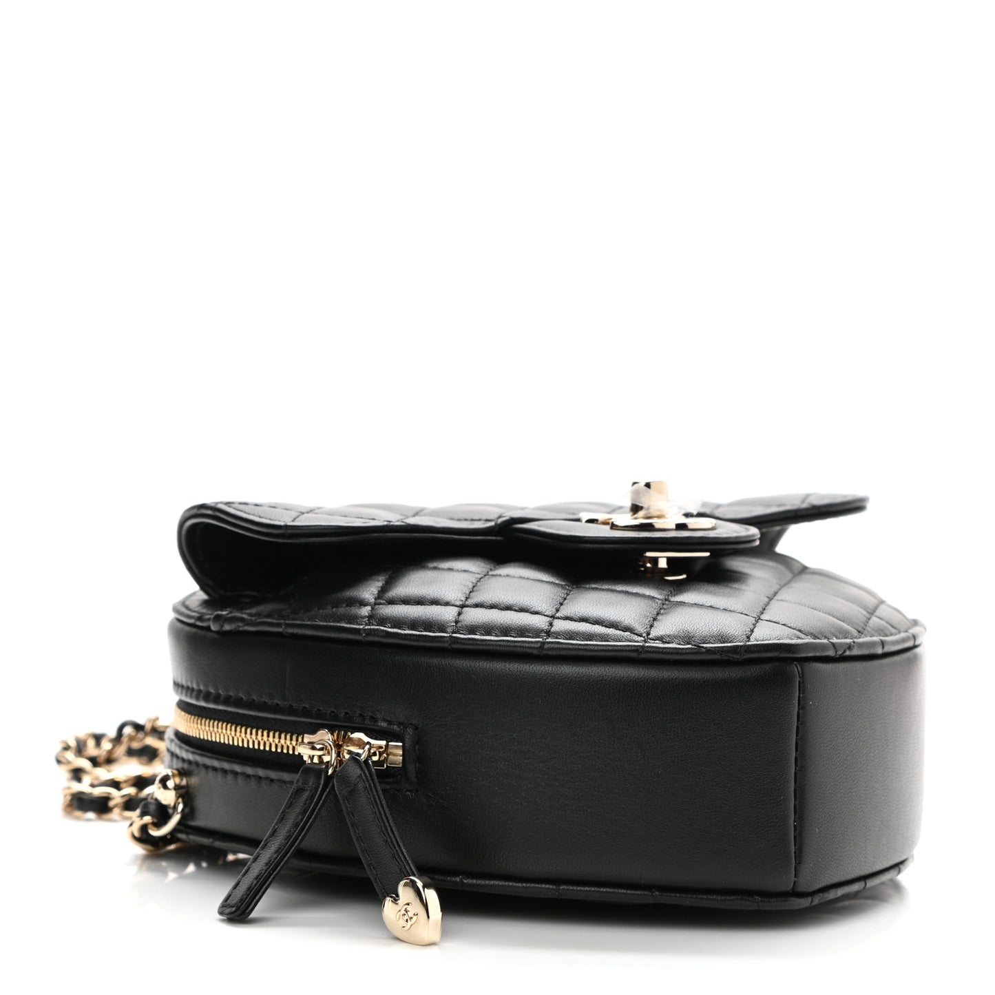 Lambskin Quilted CC In Love Heart Bag Black