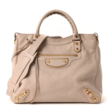 Balenciaga Chevre Gold Metallic Edge Hardware Velo Beige Praline 1 of 11