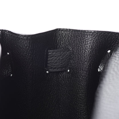 Hermes Taurillon Clemence Retourne Kelly 40 Black 8 of 34