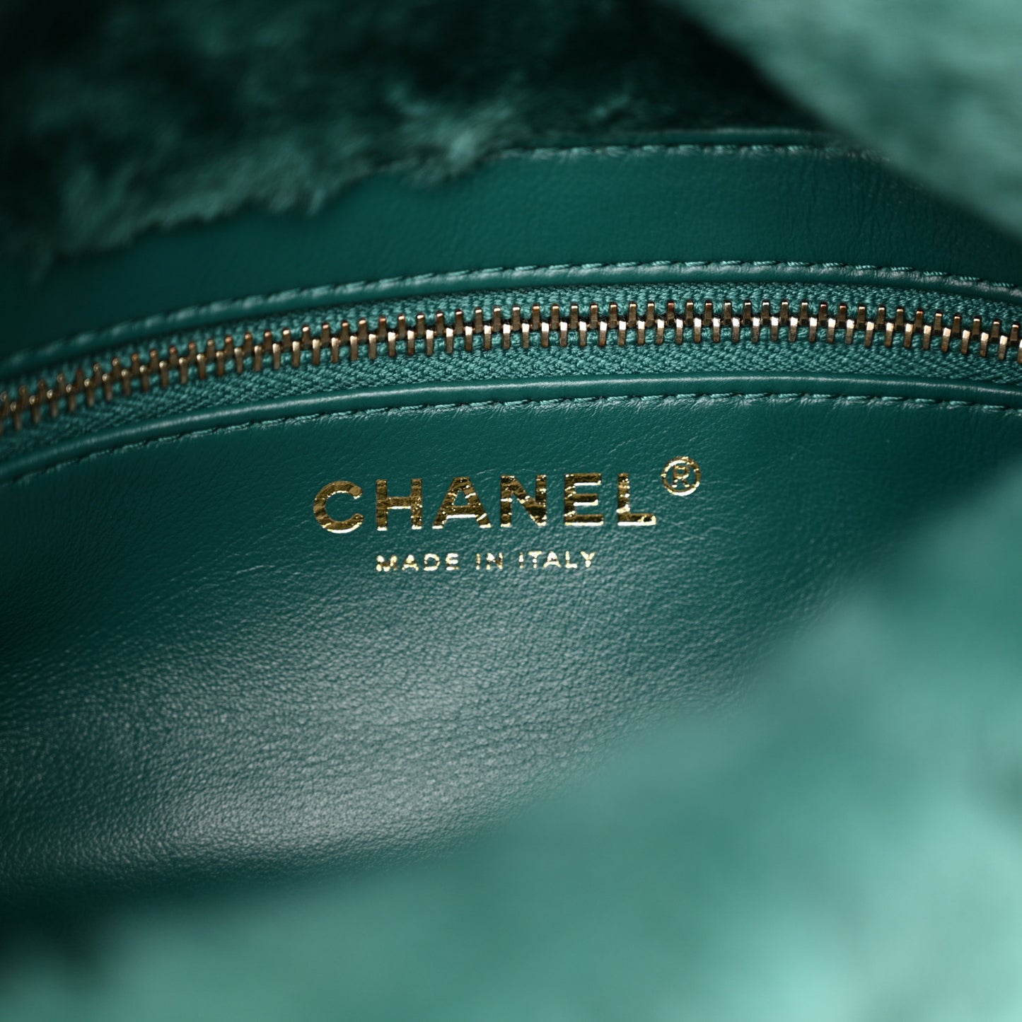 Shearling Lambskin Quilted Flap Green