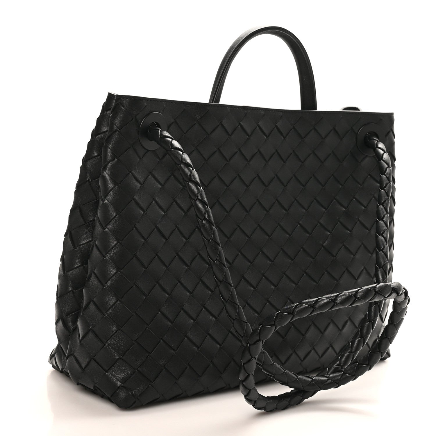 Bottega Veneta Nappa Intrecciato Medium Andiamo Shoulder Bag Black 3 of 9