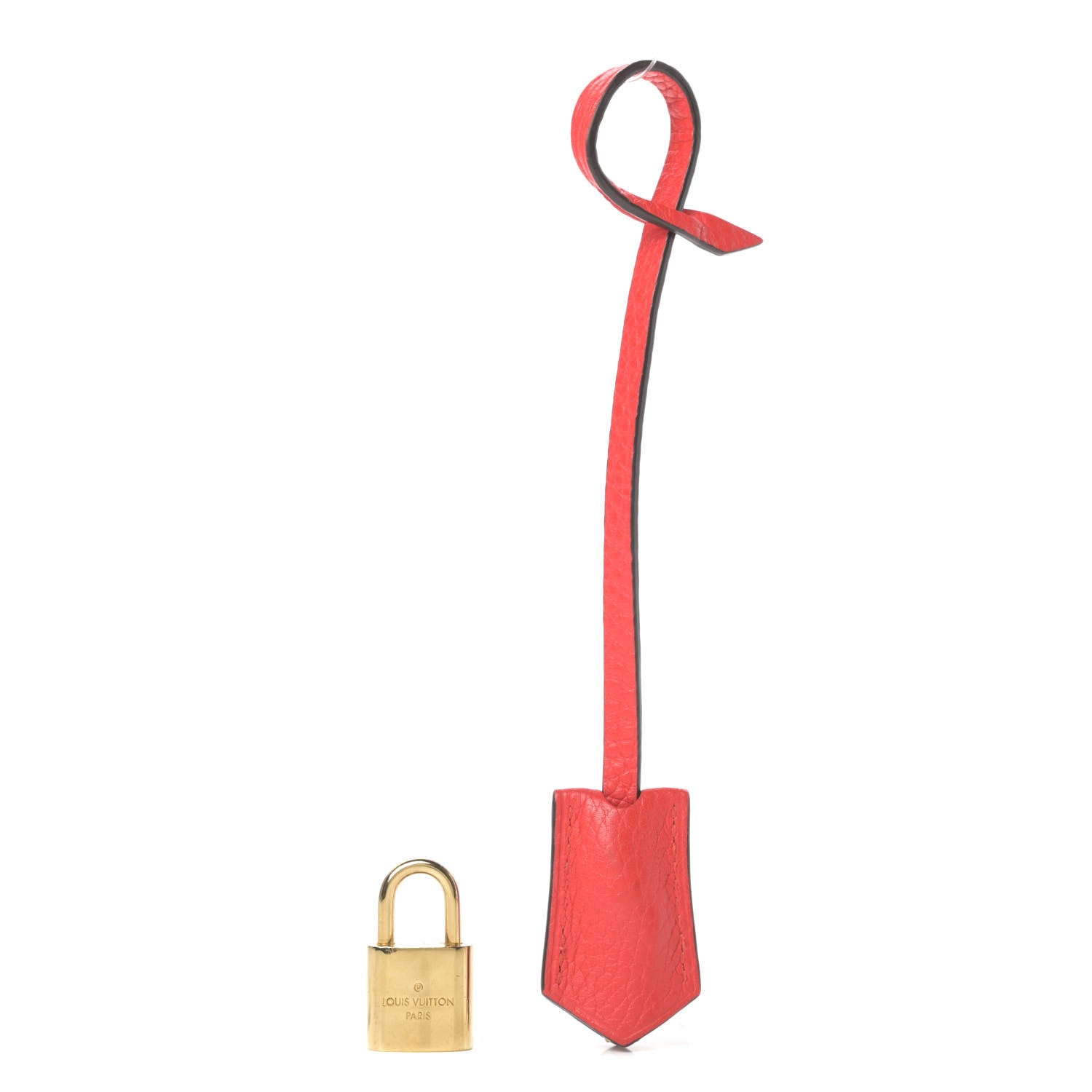 Louis Vuitton Calfskin Clochette Key Bell Holder and Lock Set Corail 1 of 6